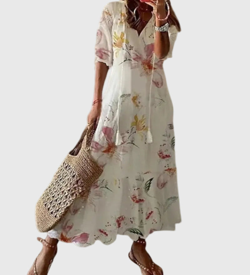 Amalia | Vintage Boho Maxikleid für den Sommer - Ansicht 8