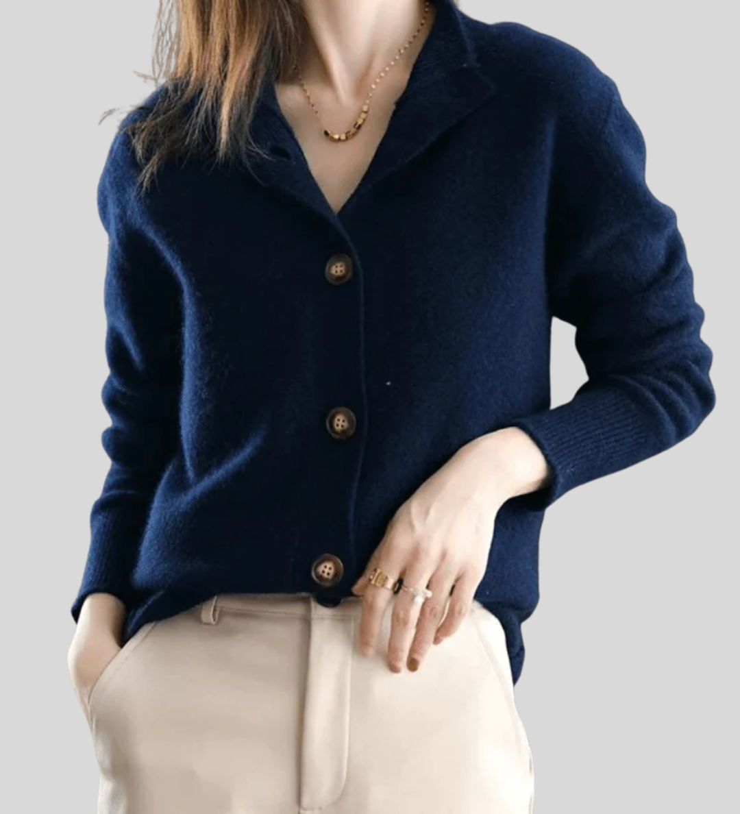 Claire | Kaschmir Cardigan im Retro-Stil - Ansicht 6