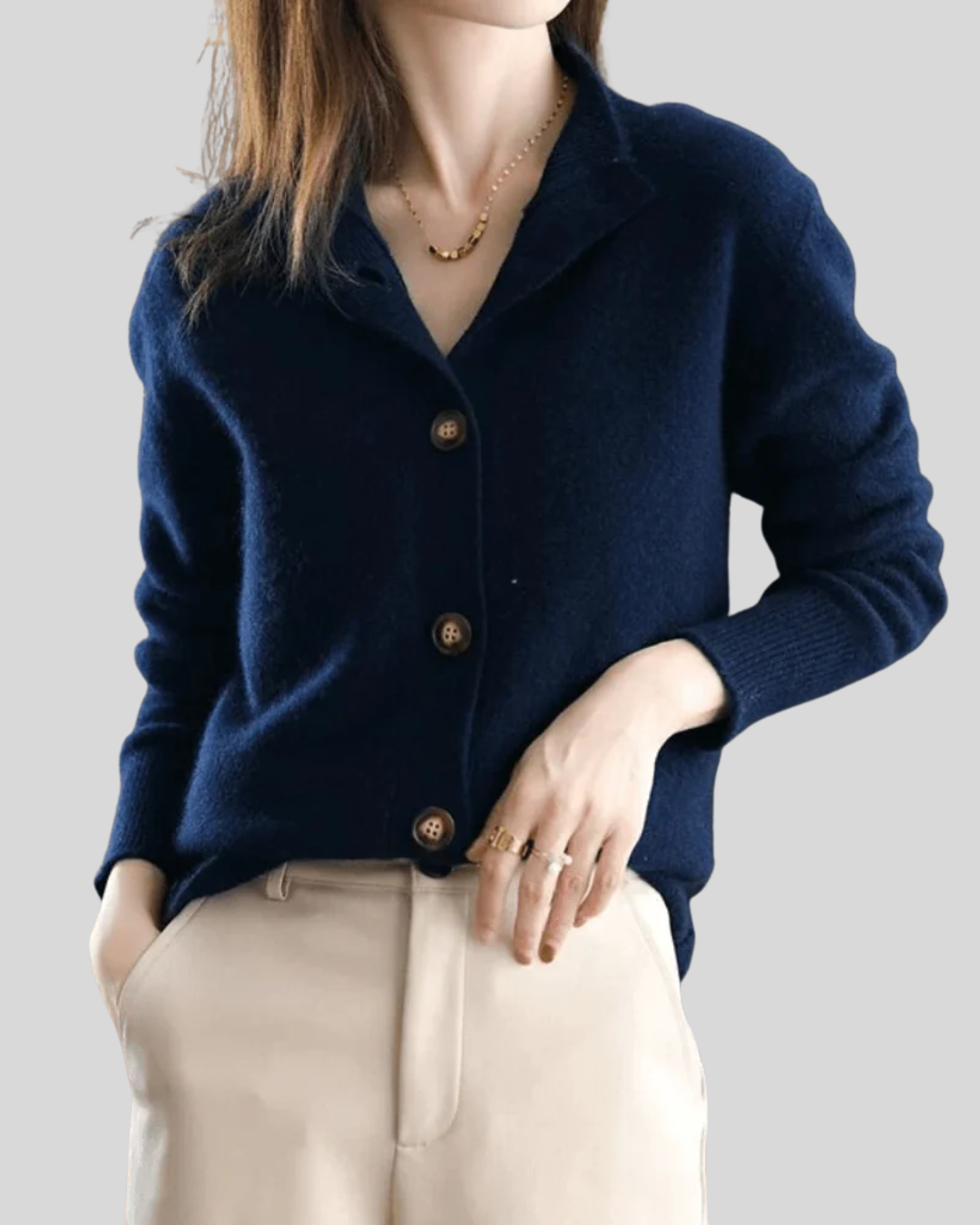 Claire | Kaschmir Cardigan im Retro-Stil - Ansicht 6