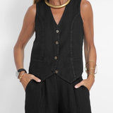 Andrea - Ensemble Gilet mit Knöpfen & Weite Hose - Ansicht 8