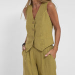 Andrea - Ensemble Gilet mit Knöpfen & Weite Hose - Ansicht 7
