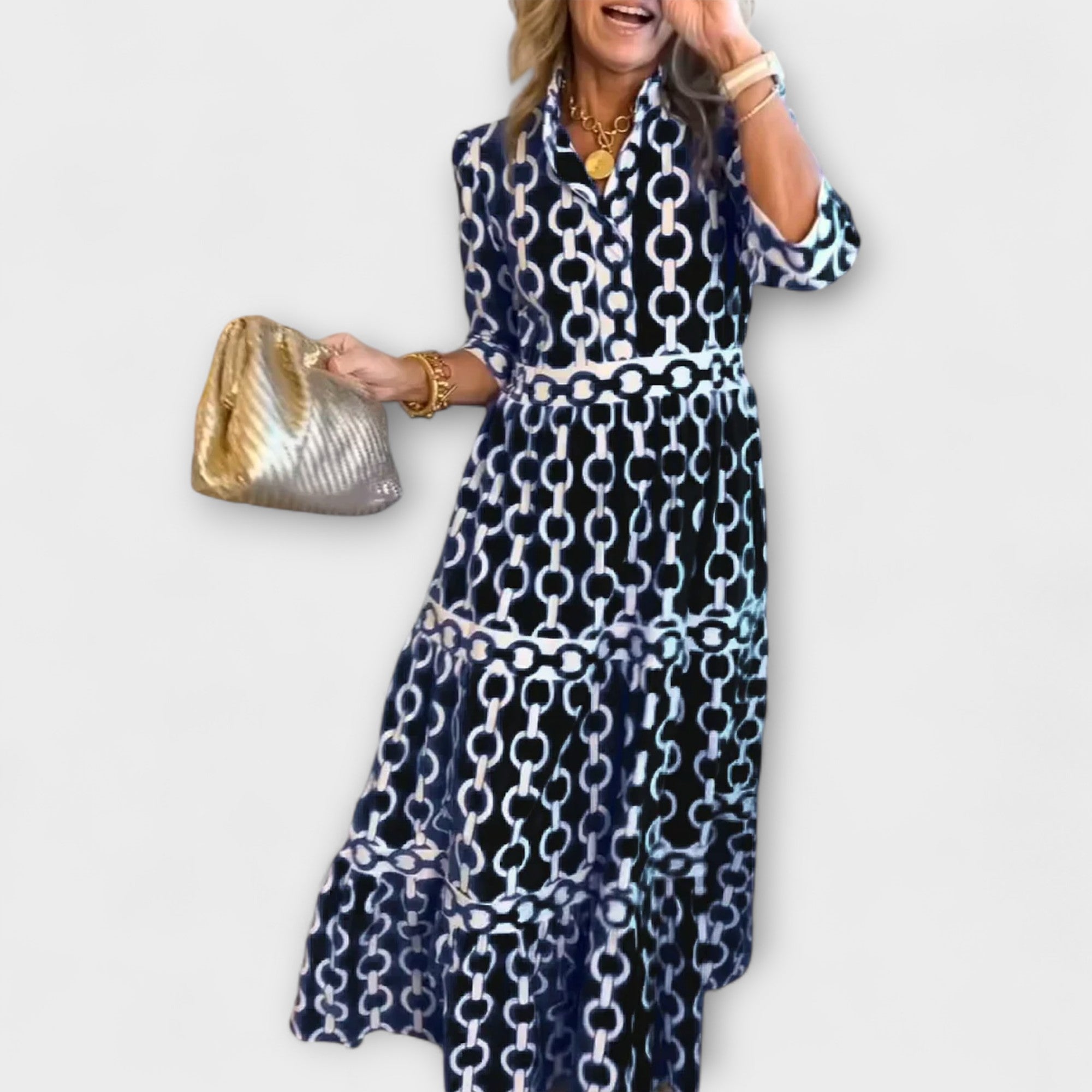 Juliana | Midi-Kleid mit Kettenmuster - Ansicht 2