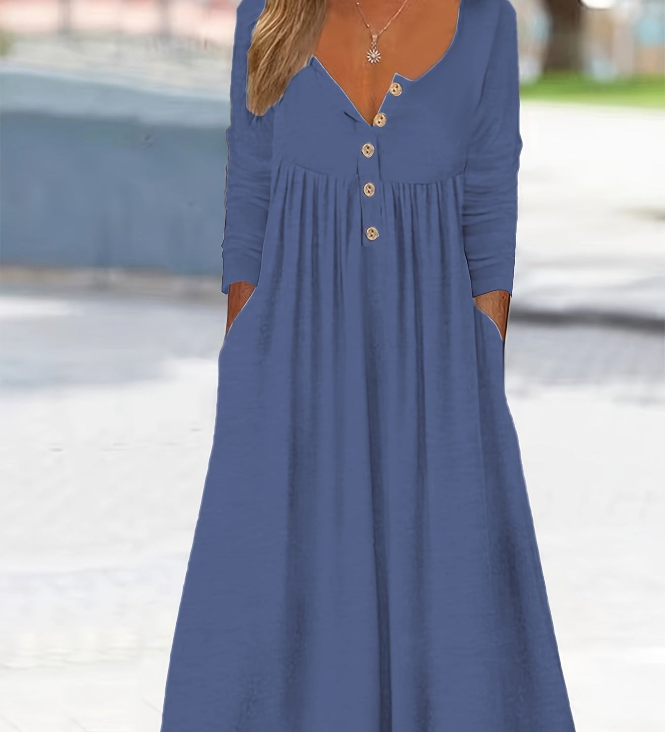 Clara | Midi-Kleid mit Knöpfen vorn - Ansicht 5