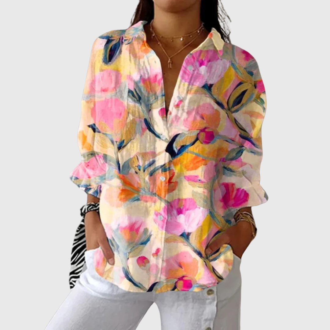 Leichte und farbenfrohe Druckbluse von Stefanie Berlin