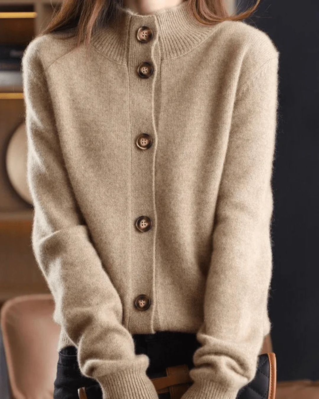 Claire | Kaschmir Cardigan im Retro-Stil - Ansicht 7