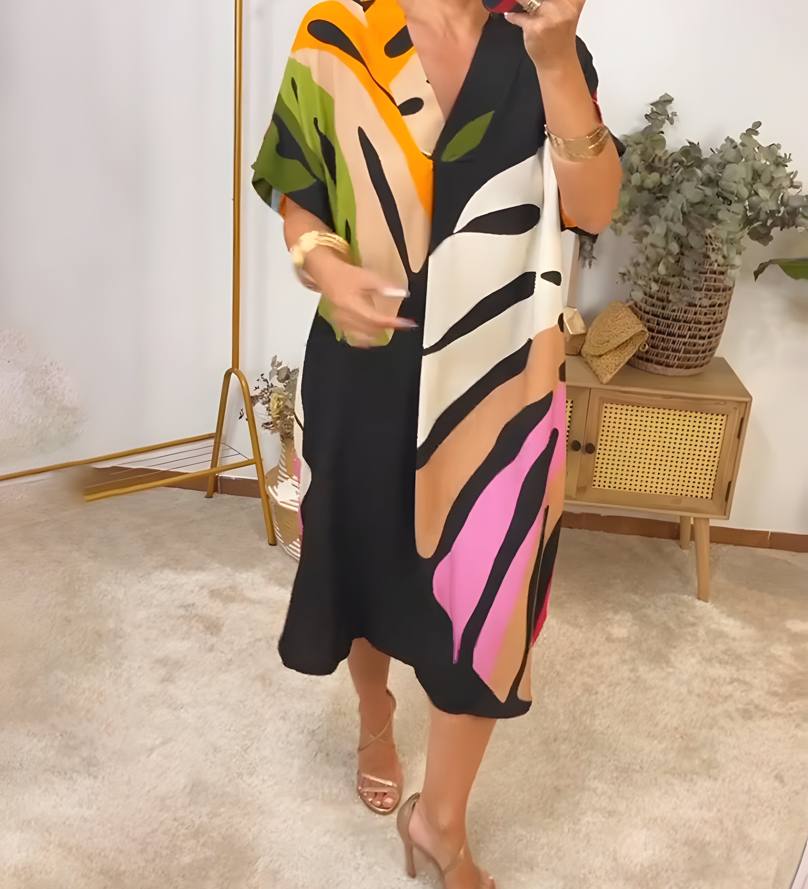 Regina - Kleid mit Abstraktem Muster - Ansicht 2