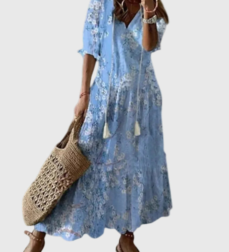 Amalia | Vintage Boho Maxikleid für den Sommer - Ansicht 5