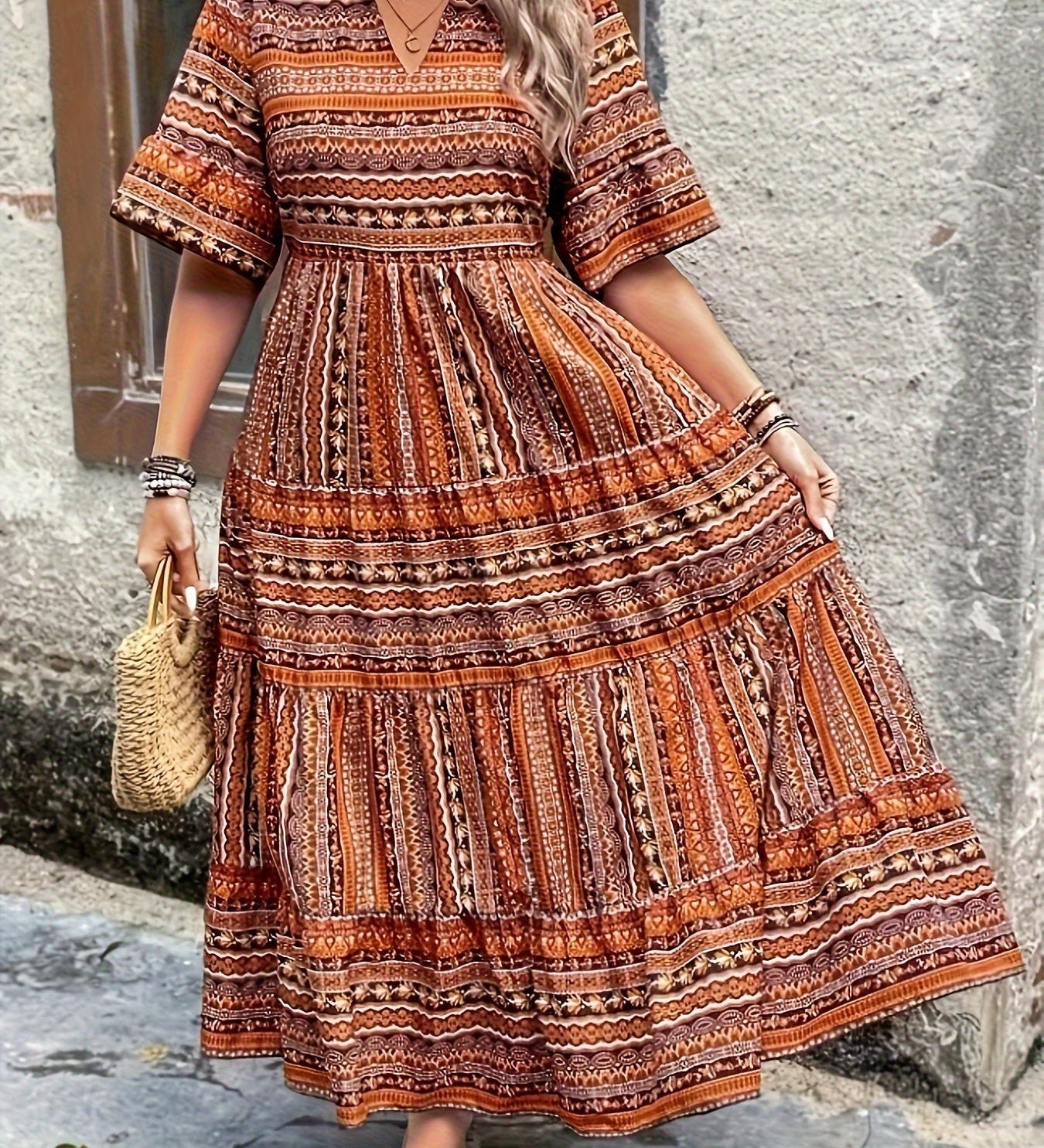 Janina - Fließendes Ethno-Kleid - Ansicht 3