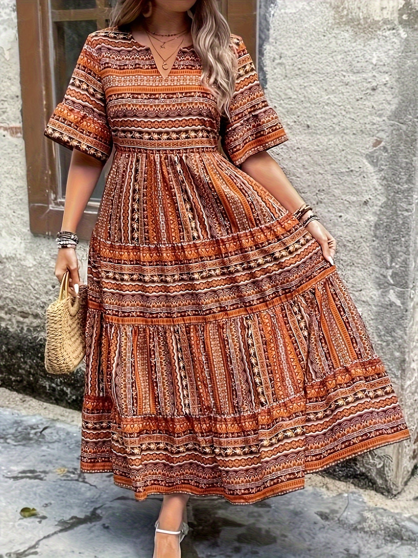 Janina - Fließendes Ethno-Kleid - Ansicht 3