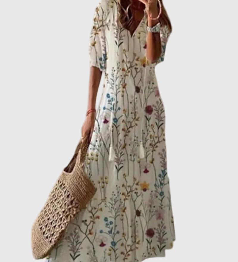 Amalia | Vintage Boho Maxikleid für den Sommer - Ansicht 6