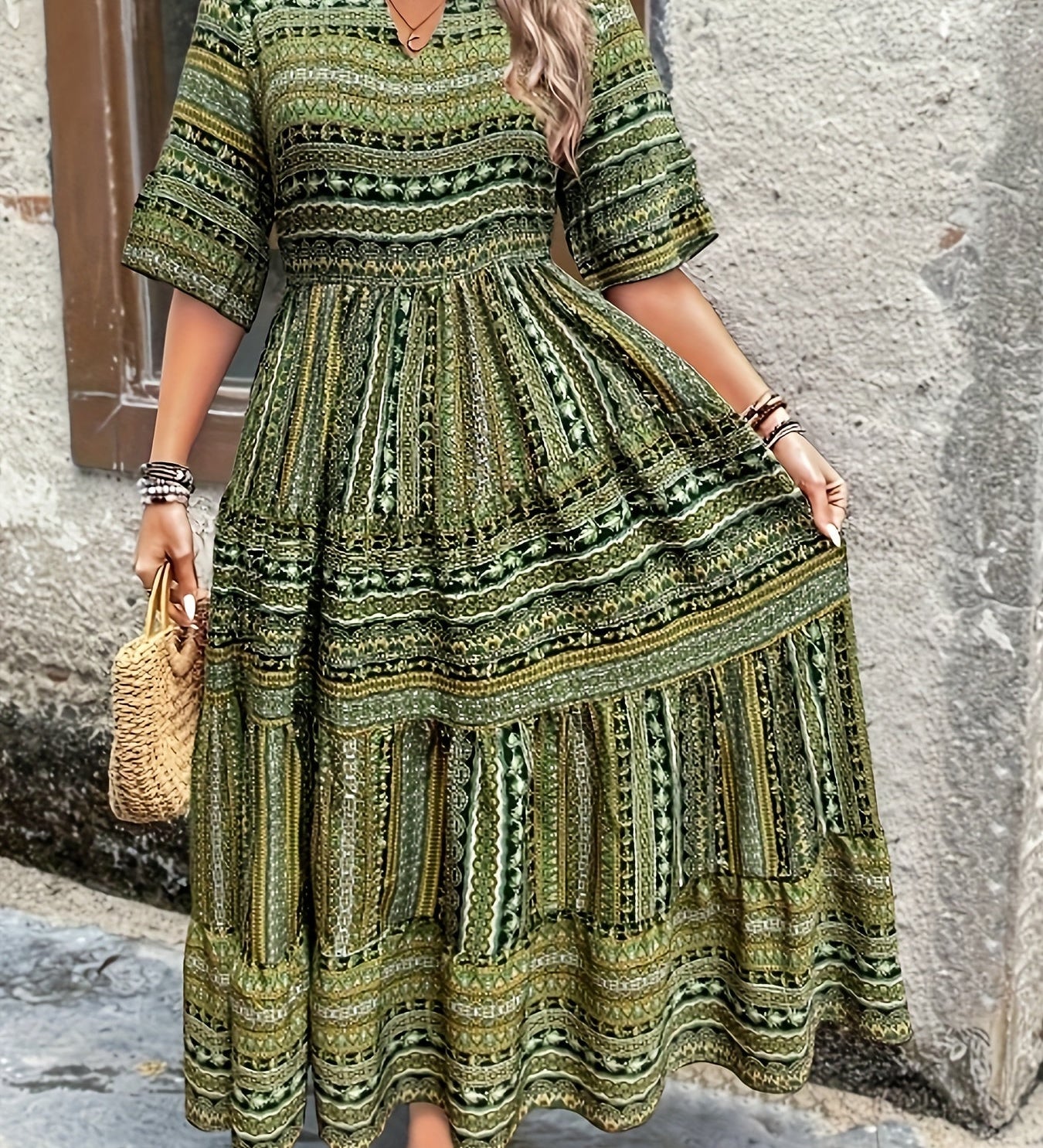 Janina - Fließendes Ethno-Kleid - Ansicht 2