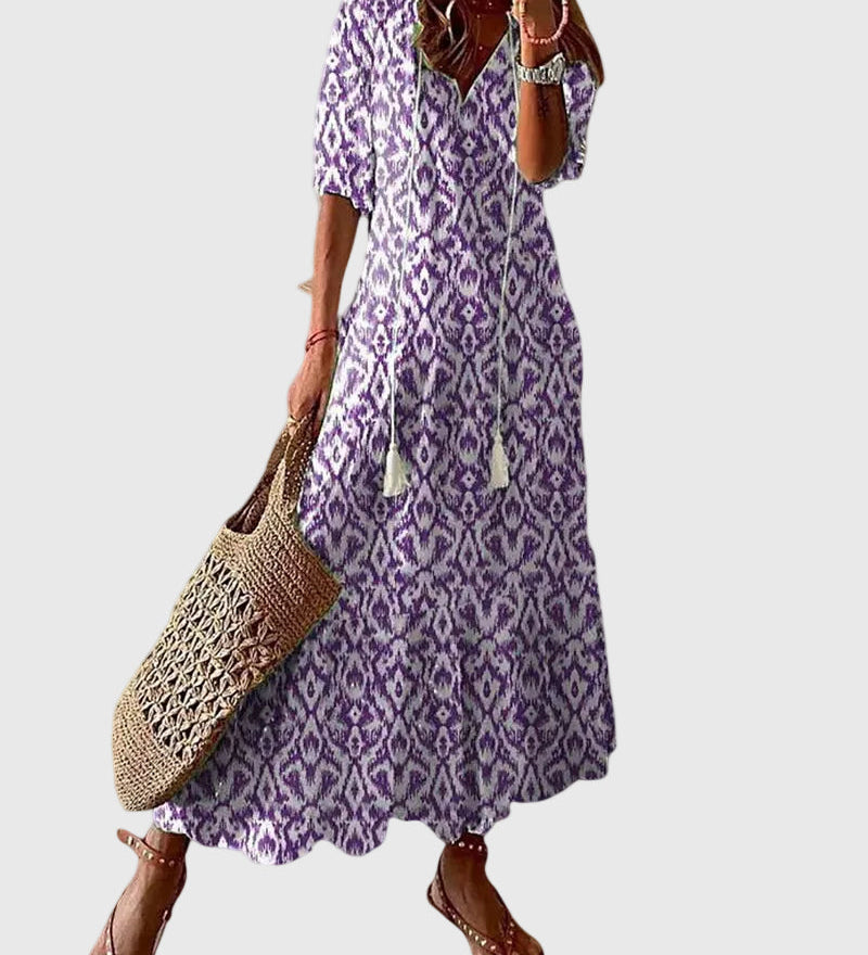 Amalia | Vintage Boho Maxikleid für den Sommer - Ansicht 3