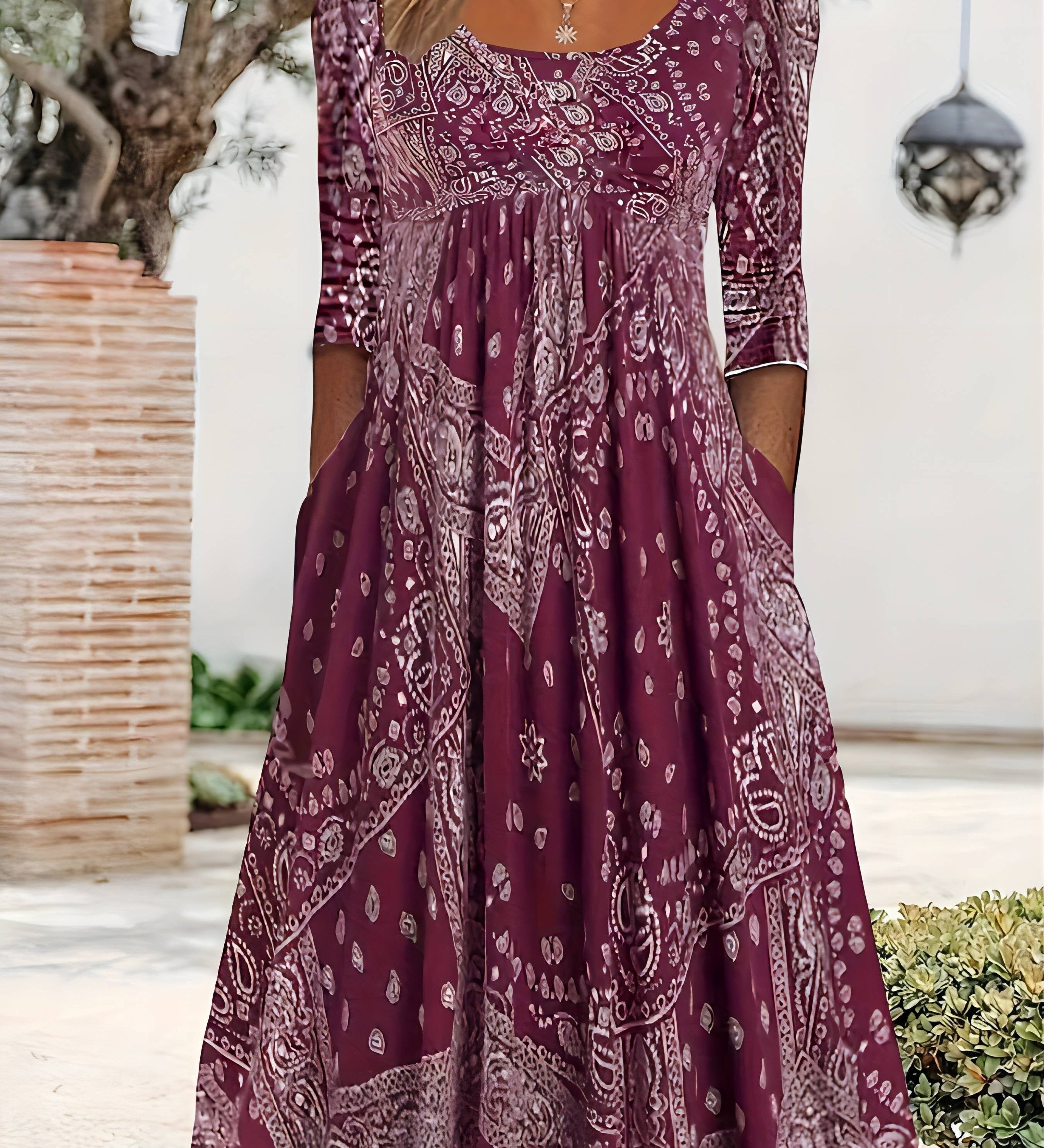 Elvira | Casual Midi-Kleid mit langen Ärmeln - Ansicht 5