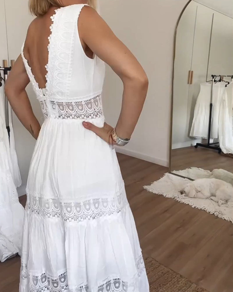 Cornelia - Spitzen-Camisolekleid mit V-Ausschnitt - Ansicht 3