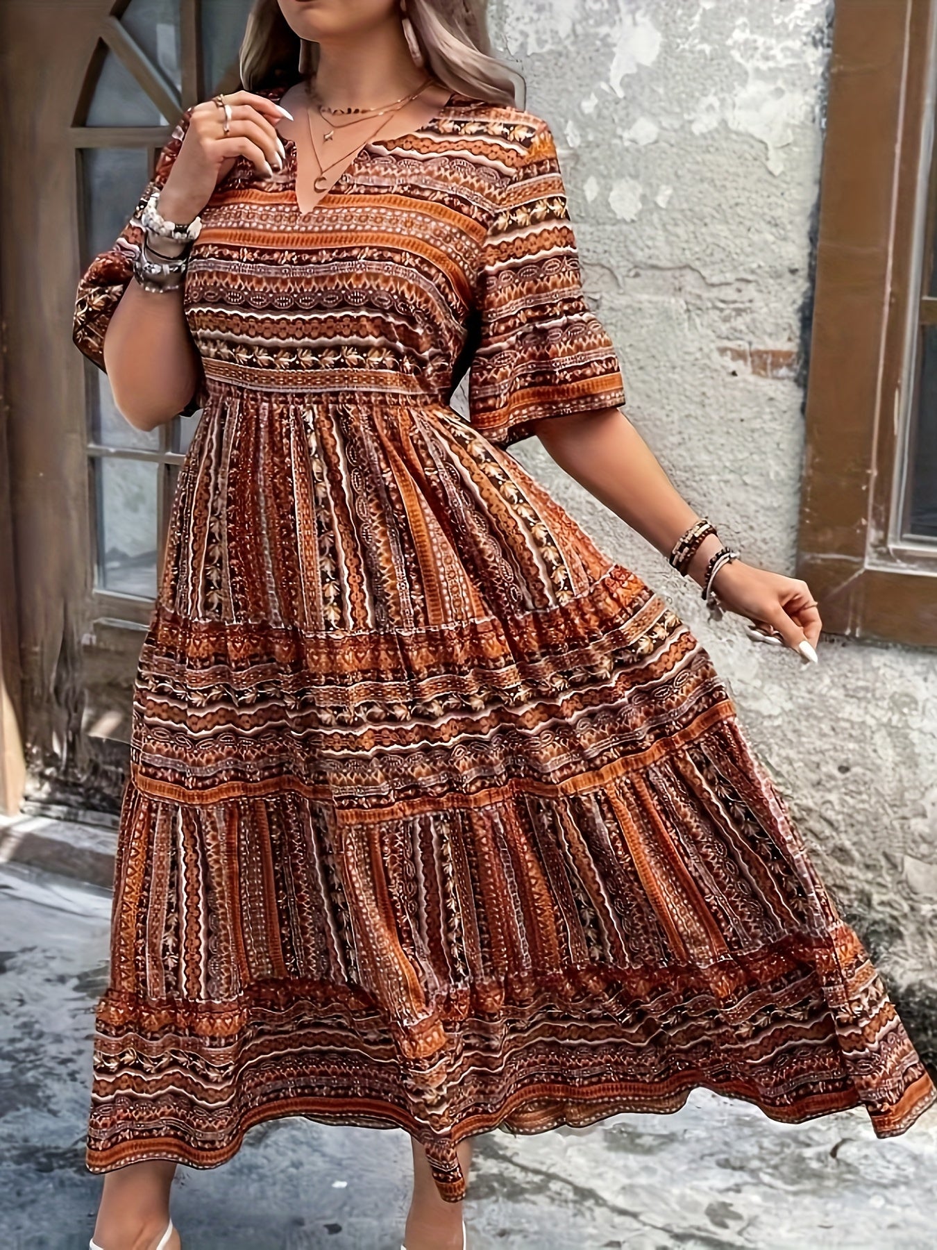 Janina - Fließendes Ethno-Kleid - Ansicht 5