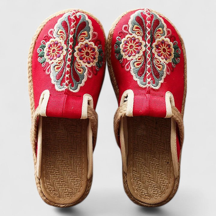 Corinna - Bestickte Flache Sandalen - Ansicht 3