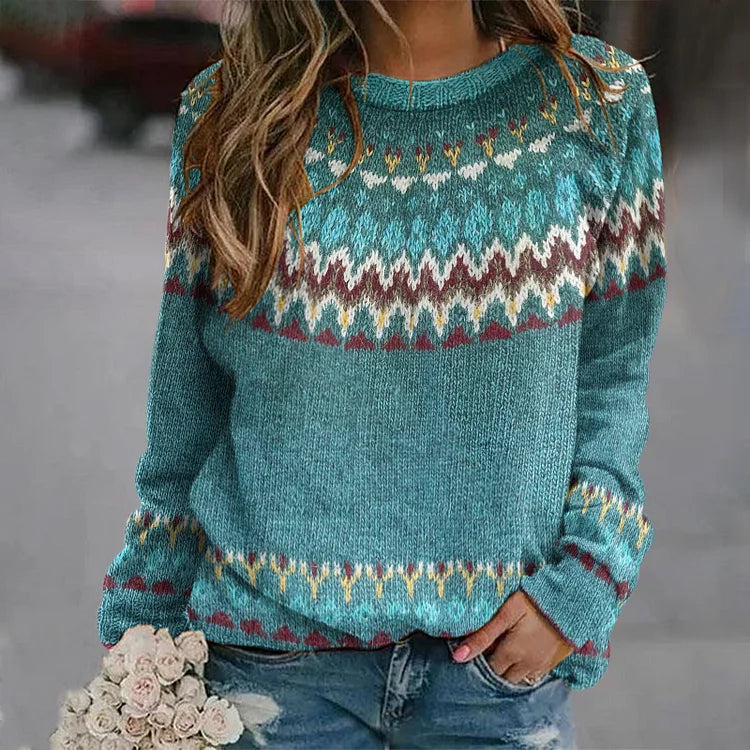 Regina | Pullover mit Retro-Wellenmuster - Ansicht 2