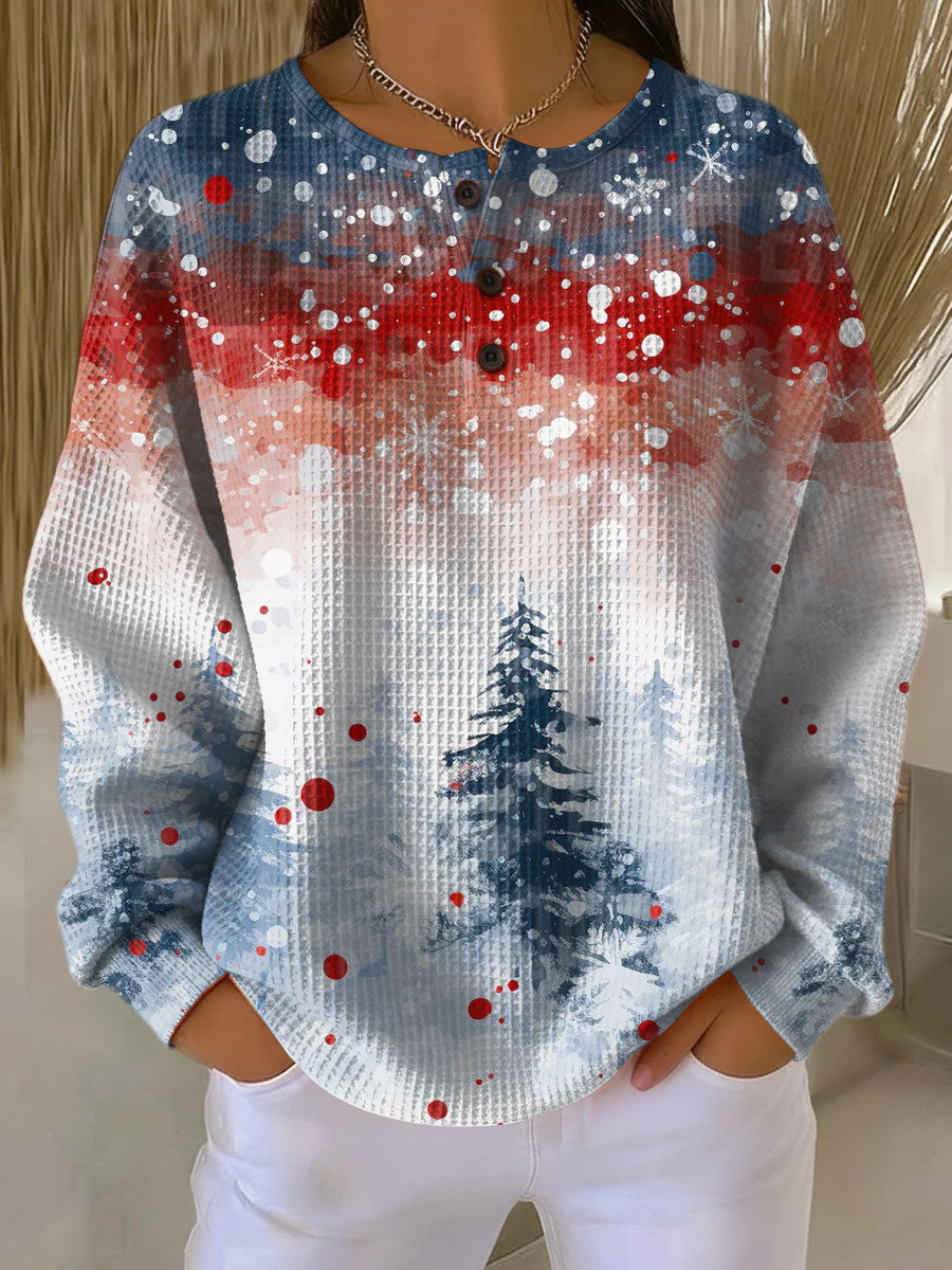 Ilse | Weihnachtspullover in Waffelstrick mit Wintertanne | Stefanie Berlin