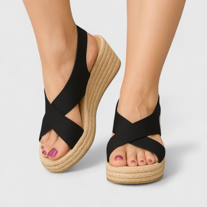 Barbara - Plateau-Sandalen mit Kreuzriemen - Ansicht 2