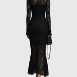 Monica | Elegantes Maxikleid mit ausgestelltem Spitzenrock - Ansicht 2