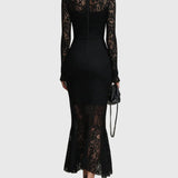 Monica | Elegantes Maxikleid mit ausgestelltem Spitzenrock - Ansicht 2