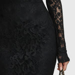 Monica | Elegantes Maxikleid mit ausgestelltem Spitzenrock - Ansicht 4