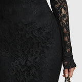 Monica | Elegantes Maxikleid mit ausgestelltem Spitzenrock - Ansicht 4