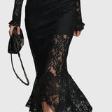 Monica | Elegantes Maxikleid mit ausgestelltem Spitzenrock - Ansicht 5