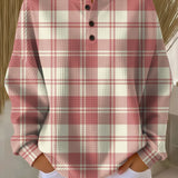 Heike | Waffelstrick-Pullover mit rosa Karo | Stefanie Berlin