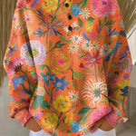 Gabriele | Waffelstrick-Pullover mit bunten Blumen | Stefanie Berlin