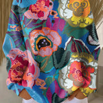 Martina | Waffelstrick-Pullover mit großen bunten Blumen | Stefanie Berlin