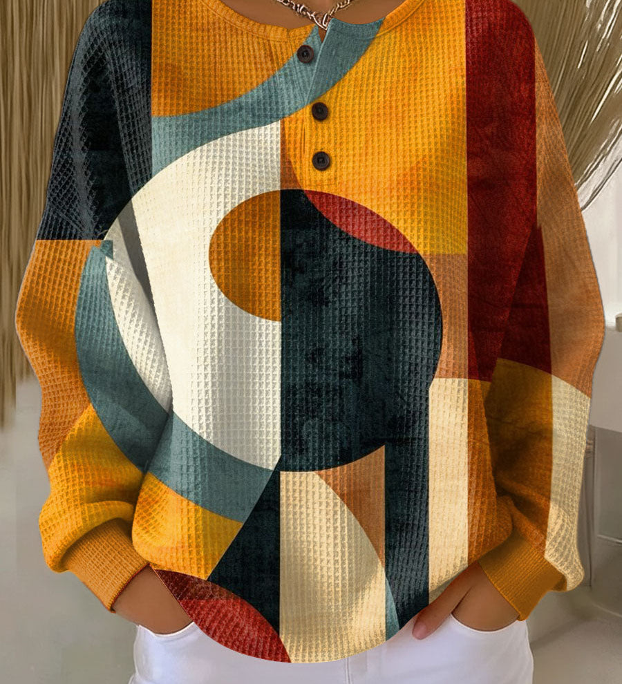 Dagmar | Waffelstrick-Pullover mit geometrischem Muster | Stefanie Berlin