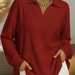 Gisela | Waffelstrick-Pullover mit Kragen, Ansicht 3