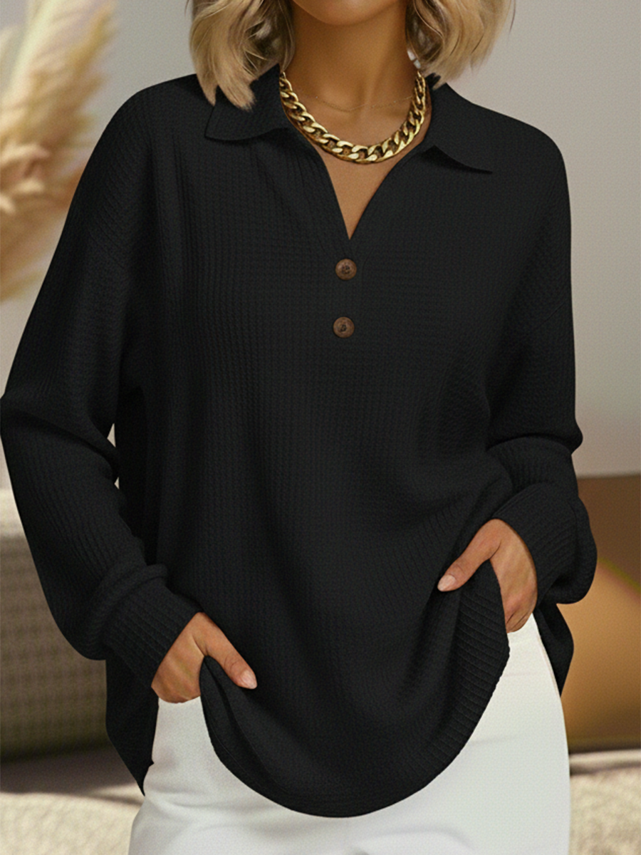 Gisela | Waffelstrick-Pullover mit Kragen | Stefanie Berlin