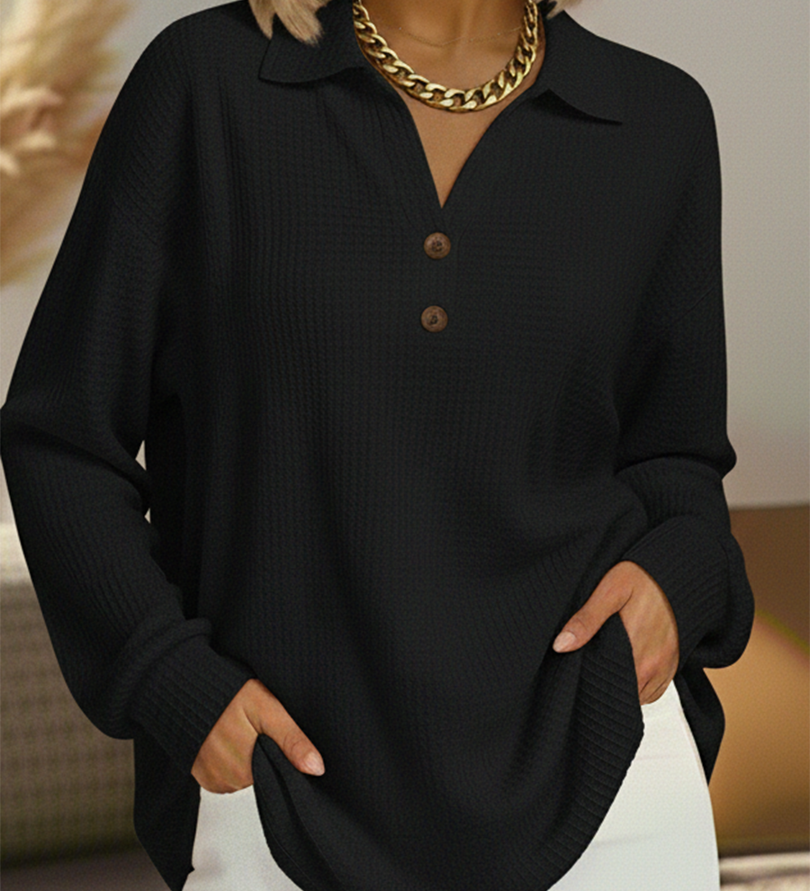 Gisela | Waffelstrick-Pullover mit Kragen | Stefanie Berlin