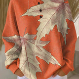 Karin | Waffelstrick-Pullover mit Ahornblättern | Stefanie Berlin