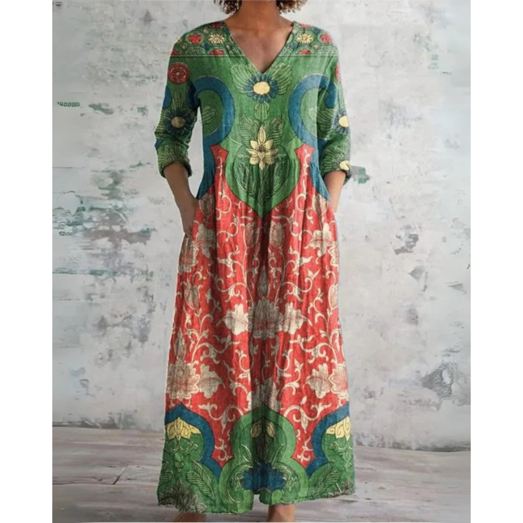 Elisabeth | Maxi-Kleid Vintage mit Blumenmuster von Stefanie Berlin