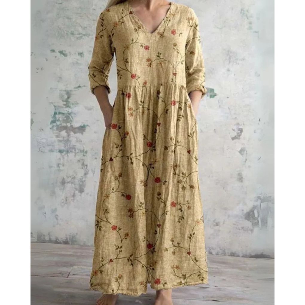 Elisabeth | Maxi-Kleid Vintage mit Blumenmuster - Ansicht 5
