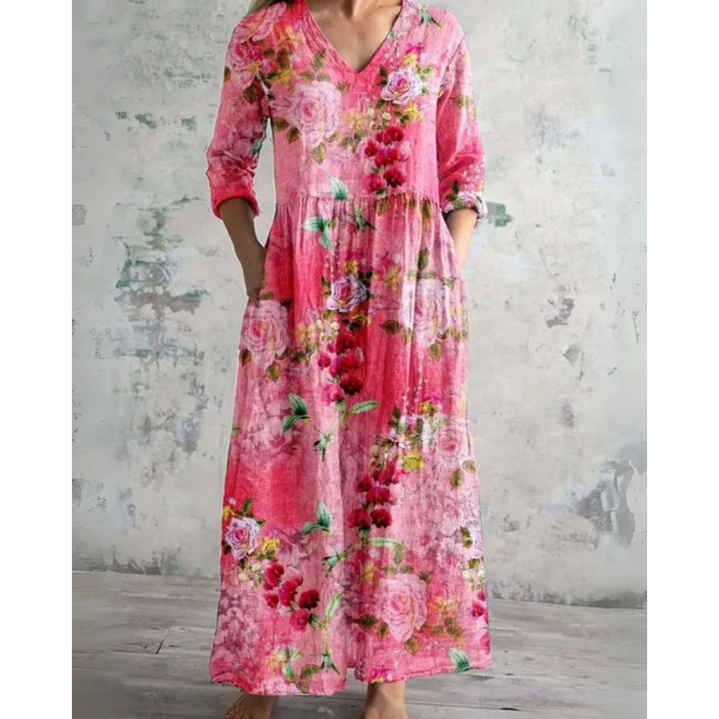 Elisabeth | Maxi-Kleid Vintage mit Blumenmuster - Ansicht 6