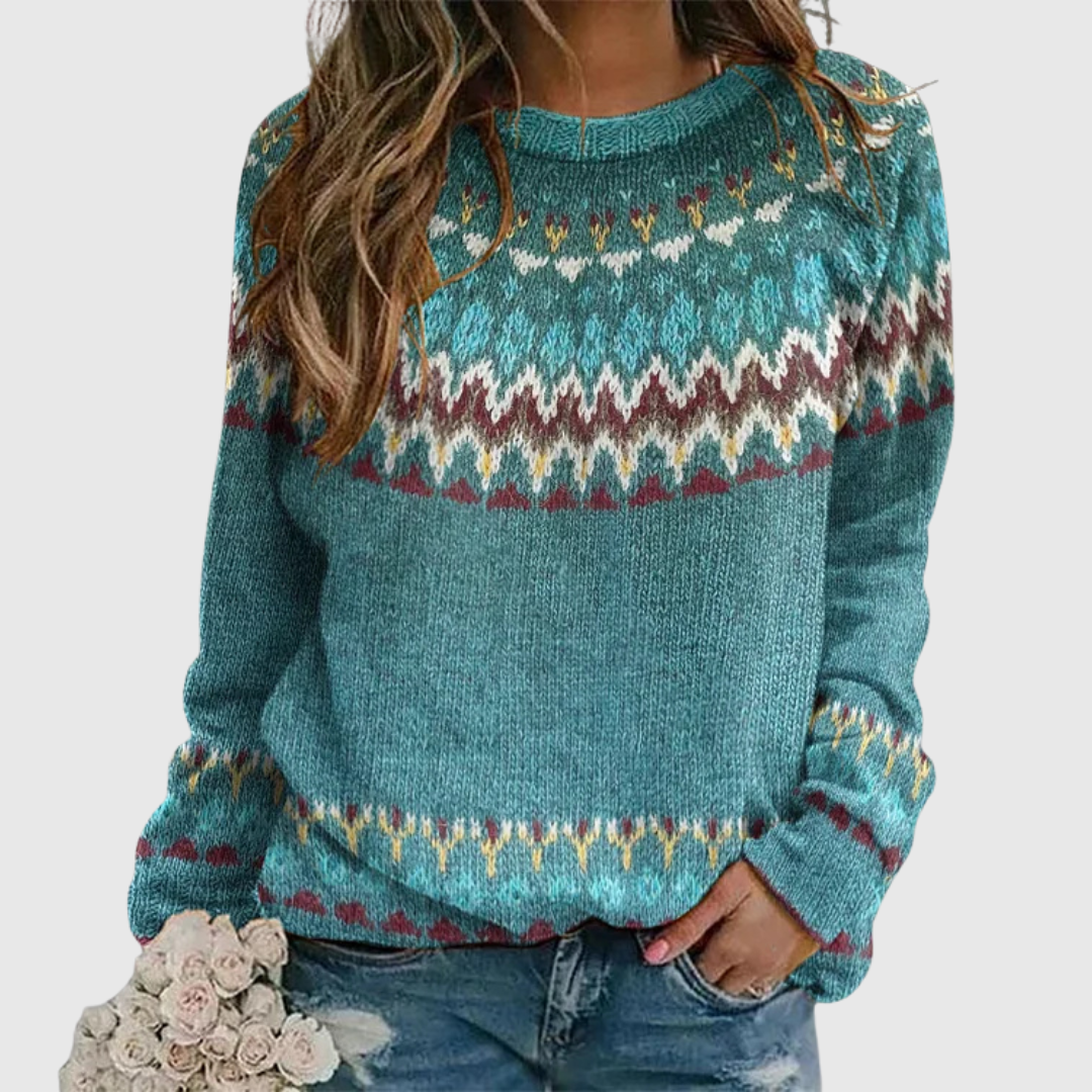 Regina | Pullover mit Retro-Wellenmuster von Stefanie Berlin