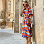 Cassandra - Leuchtendes geometrisches Kleid - Ansicht 4
