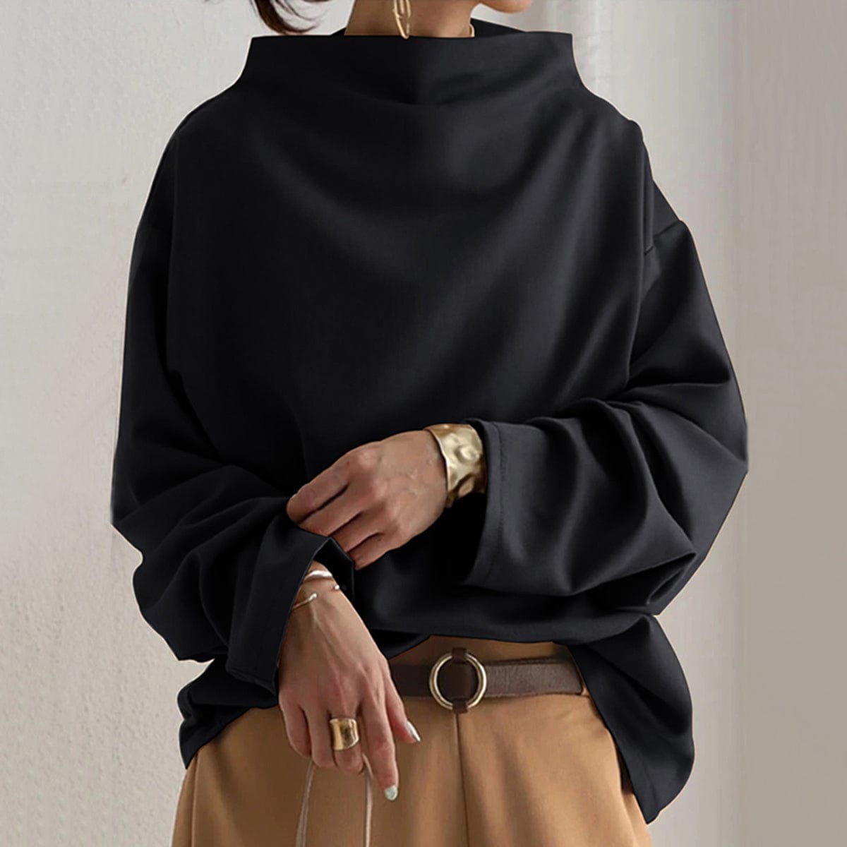 Lisa | Lässiger Pullover mit Stehkragen - Ansicht 2