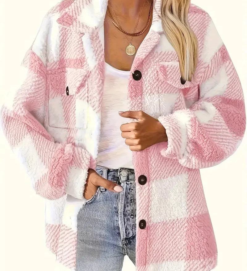 Monika | Elegante Karierte Fleecejacke - Ansicht 4