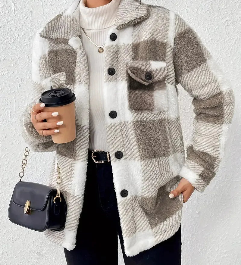 Monika | Elegante Karierte Fleecejacke von Stefanie Berlin