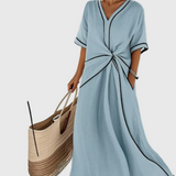 Helena | Maxikleid mit Drapierung - Ansicht 2