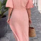 Laura | Elegantes Midi-Kleid mit V-Ausschnitt - Ansicht 4