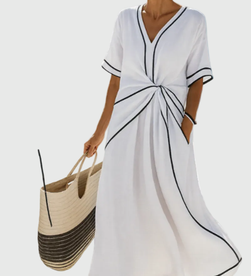 Helena | Maxikleid mit Drapierung - Ansicht 3