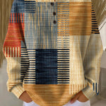 Waltraud | Waffelstrick-Pullover mit Blöcken in Senfgelb und Marineblau | Stefanie Berlin