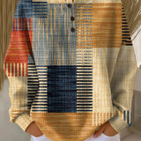 Waltraud | Waffelstrick-Pullover mit Blöcken in Senfgelb und Marineblau | Stefanie Berlin