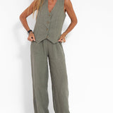 Andrea - Ensemble Gilet mit Knöpfen & Weite Hose - Ansicht 14